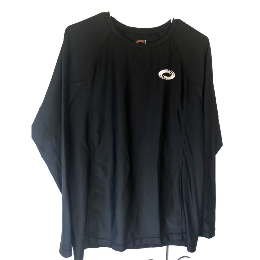 O'Rageous Vtg Shirt Quick Dry Black Mens T-shirt XL Long Sleeve Swim Tee